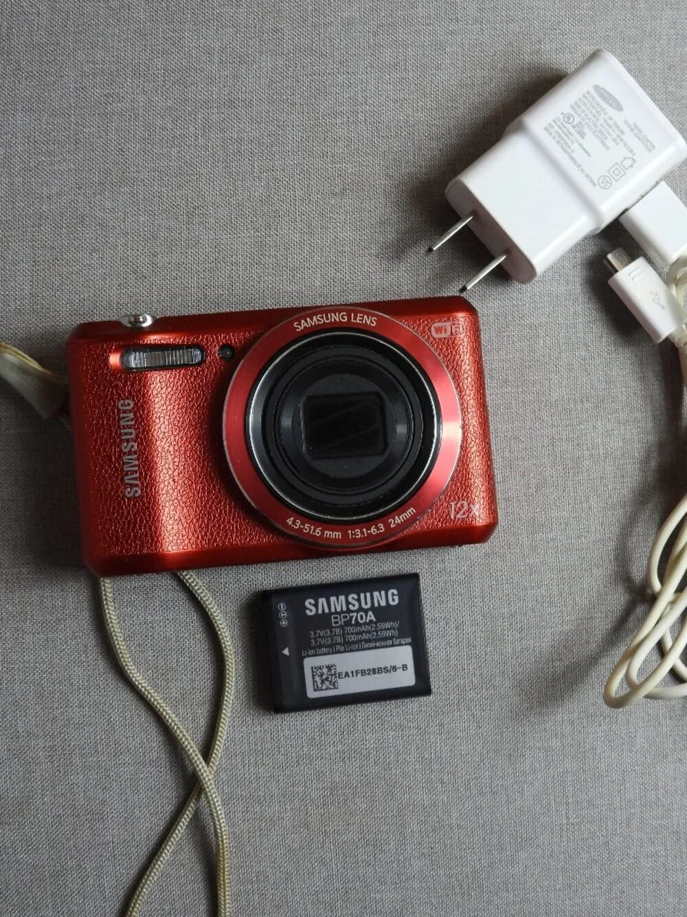 Samsung WB35F 16.2MP Smart WiFi Red Digital Camera 12x Optical Zoom